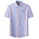 Bivalli Paul checked 2025 Paul short-sleeved shirt men's summer cotton business casual plaid shirt short-sleeved D2629 XL 41 175/96A