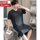 Victoria Summer Men Summer Camisón de manga corta Integrado de estilo delgado Modal de longitud media de longitud media suelta Summer de verano YM844 Flower Gray Men's Nightgown L Altura 170-175 Peso 120-140Jin [Jin iguala 0.5 kg]