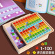 Hundreds of numbers Montessori teaching aids Hundreds of numbers table digital building blocks Children's early education enlightenment one to 100 addition and subtraction toys Multifunctional color Hundreds of numbers toys [number operation]