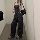 American Hot Girl Workhose für Frauen im Sommer 2025 Neue Drawess lose vielseitige Typants Zwei-Wear-Sporthosen dunkelgrau [My-688] 3xl