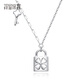 Misu pt950 platinum four-leaf clover necklace spliced ​​clavicle chain platinum lucky heart lock chain as a Christmas gift for your girlfriend, weight 3.6-3.8 grams, length 43+3cm