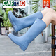 卡帝乐鳄鱼（CARTELO）外穿雨鞋女特高筒夏季时尚雨靴女士成人长筒水鞋防滑胶鞋马丁水靴 689蓝色-单鞋(标准码)胖小腿有肉 37