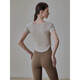 GIGT new product GIGT one-cup yoga suit for women, slim-fitting short-sleeved sports T-shirt, Pilates clothing, fitness, apricot S, recommended 90100Jin Jin is equal to 0.5kg