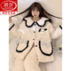 Langsha Pyjamas de veste en coton à trois couches pour femmes plus en velours épaissie de corail chaud en velours automne et hiver Nouvel vêtements pour maison de flanelle QJ-3291 M