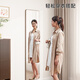 Winter wood solid wood frameless dressing mirror wall hanging wall floor mirror bedroom floor mirror full body mirror wall hanging household walnut color-40cm