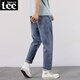 Lee DPRRE Summer Fatty Big Size Jeans Jeans Thin Elastic and Fat Plass Loak Fashion Brand Маленькие ноги гаремы Мужчины 9903 светло-голубой девять очков, высокий человек, не подходящий 32