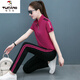 Woodpecker Sportswear Set para mujeres Summer 2025 NUEVA MANGA CORTA CORRIENTE CORPIA PURO SET DOS PIEZAS SET RED 9906 2XL recomendado 125-140Jin [Jin es igual a 0.5 kg]
