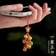 
Beiyipin mobile phone lanyard swallowing beast mobile phone chain hanging decorations Sand gold copper God of Wealth family of three Shajin mobile phone chain national trend ancient pendant keychain pendant men and women