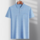Caiyang Hengyuanxiang traje de papá de la solapa de verano Seda de seda de la manga corta para hombres de mediana edad y ancianos camiseta delgada para personas mayores de hielo a media manga seda-9855 bolsillo real gris m 48/165
