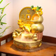 PHTY Treasure Pot Feng Shui Ornements pour la richesse de richesse ménagers Rockery Fountain Fountain Fountain Fouling Water pour générer des roues de richesse à roues d'ouverture Cadeau de pêche un seau de trésor d'or version standard W25