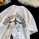 Футболка с короткими рукавами Poum Men's Summer's Summer Pure Cotton 220G Cross High Street Mrendy Brand Balleaded Pussy и свободная футболка с половиной рукава YSXS-CM1484 Black XL