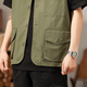 
Jeep (JEEP) vest men's summer casual V-neck workwear loose without shoulders versatile outdoor sports jacket Black L
