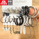 CLCEY silver black earrings for women light luxury high-end niche design earrings simple earrings retro sweet cool style earrings 1484-4