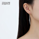 Misu PT950 laser bead earrings, tassel platinum ear hooks, shiny and versatile platinum earrings, a birthday gift for your girlfriend, weighing 4.2-4.4 grams