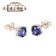 Pop sapphire earrings for women Japanese and Korean inlaid colored gemstone earrings sterling silver plated 18k gold fashion earrings tanzanite