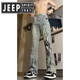 Jeep Spirit Jeep Flame Jeep Jeep Summer Brand de moda Straight Pants High Street Style 692-Black S [75-85Jin [Jin equivale a 0.5 kg]]