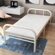 BaiHengda Klappende Einzelbett Home Office Lunchpause Einfaches Bett Holzbrett tragbares Begleitbett Miethaus Eisenbett verdickte dicke Stahlrohrblaue Streifen (75 cm breit)