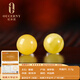 Ozeni beeswax earrings, natural amber rough stone, 18K gold inlaid with chicken fat yellow amber ball earrings, Chinese Valentine's Day gift