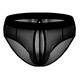 Lingrui Men's Sexy Crotchless Pants Revealing Buttocks Thong Single-layer Mesh Bikini Men's Breathable Translucent Underwear Lei Ye's Black (Back Open) One Size (115-154Jin Jin is equal to 0.5kg)
