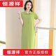 Hengyuanxiang Polo Neck Kleid Kleid mit reinem Baumwoll-Sommer-Lampe Lange überknee losen lässigen Sportarten mit kurzärztem T-Shirt-Rock 1 Marke Black 9859 S 90-100jin [Jin entspricht 0,5 kg]