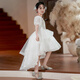 Xuanweini girls high-end dress girl flower girl birthday princess dress light luxury niche piano performance Children's performance costume white 130