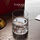 VIANASA S Mount Fuji cup, second-hand iceberg cup, household hot water crystal glass, whiskey cup, foreign wine cup, gift box, high transparency iceberg cup, single black and white gift box