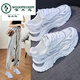 Woodpecker high-end brand new spring four-season casual shoes for woodpecker shoes trendy and versatile breathable and comfortable thick sole white 35