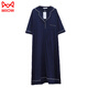 Catman (MiiOW) summer thin modal nightgown for women large size 200 Jin [Jin equals 0.5 kg] plus fat plus large fat long pajamas with chest pad 16802 navy blue chest pad L 130-150 Jin [Jin equals 0.5 kg]