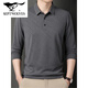 Camiseta de hombre de seda de verano de siete lobos Summer Summer Manga larga nueva camiseta de papá de los hombres de mediana edad 829 Black XL 52/175