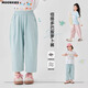 
moonkids girls' cropped pants summer white pants 2025 new children's pants summer thin girls' radish wide-leg pants cool two pairs [15263 m white + 15263 lotus root pink] 170 cm