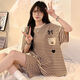 Jingpufei summer cartoon short-sleeved loose home clothing two-piece suit for wearing outside 692 small bag dog, one size 4XL code [recommended 172-200Jin [Jin equals 0.5 kg]]
