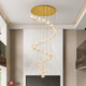 
Opp Lighting (OPPLE) 2025 new duplex building large chandeliers simple crystal villa living room air-loaded spiral stair long hang 1139 full spectrum a9738 head-