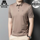 AJGNEAMAIN Italian light luxury T-shirt short-sleeved POLO shirt men's summer thin business casual solid color skin-enhancing and breathable men's clothing 9859-Shallow coffee [no traces and no iron] S 165/84A [recommended 100-110Jin [Jin equals 0.5 kg]]