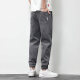 Men's casual pants in summer thin loose tying feet sports long trousers 2023 new fashion brand 719 dark gray M