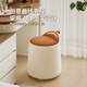 
Hangxuan Shijia master bedroom girls' makeup stool bedroom dressing table stool rotating makeup chair Italian minimalist round stool light luxury high-end style fixed style - cat claw skin orange + beige splicing