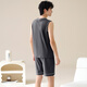 Yiduo pijamas algodón de algodón puro verano sin mangas delgadas simples pantalones de cinco puntos de cinco puntos