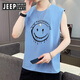 JEEP SPIRIT Jeep 2025 Summer Vest Men's Trendy Sports Fitness Basketball Sweatshirt Vest Sleeveless T-shirt Personalized Pure Cotton 673 Pink M 90-105Jin [Jin equals 0.5 kg]