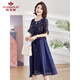 Yu Zhaolin's mother dress summer short-sleeved dress middle-aged and elderly women's mother-in-law's skirt Y234Q1592