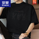 罗蒙（ROMON）美式260g重磅棉质短袖t恤男Oversize白色上衣服半袖夏天体恤 M09-848卡其色 S