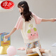 Langsha Girls Pajamas Summer Algodón puro de algodón corto de manga corta Pajamas de pijamas de pijamas madre e hija de mediana edad