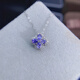 IosnIOSN new natural tanzanite pendant light blue 925 silver precision inlaid main stone 3*4mm free necklace