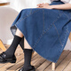 Retro flower bud denim skirt for women 25 summer new style college style skirt DDS2BD5920 B59 denim blue M