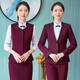 Yuanfeiya Hotel front desk reception work wear Chinese catering waiter formal work wear high-end professional suit suit for women single-piece blue suit L