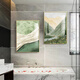 TURBOSUN bathroom hanging paintings with high-end feel without punching bathroom landscape hanging painting landscape decoration paintings hanging above toilet toilet ZSH13547-Wait for flowers to bloom Outer frame 60x80cm aluminum alloy frame + plexiglass