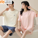 
Modal summer men's pajamas men couples women's breast pads short-sleeved shorts summer cool casual home clothing suit 01N15807 women 01N15607 men L women - 110-130Jin [Jin equals 0.5 kg]