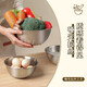Baiji stainless steel basin salad bowl cooking household and basin kitchen egg mixing baking basin set three-piece set