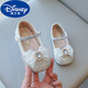 Disney (Disney) Chaussures de princesse pour filles bébé fille coréenne Girls 'Chaussures en cuir Aisha Crystal Chaussures Performance Chaussures Étudiant juin 1 2025 Nouveau style Off White / 6628 24 longueur intérieure 15cm