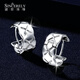 Shengshi Qiyuan platinum earrings pt950 genuine platinum earhook earrings earrings earrings platinum earrings small fragrant diamond pattern earrings 3.4-3.6g (pair)
