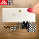 CLCEY silver black earrings for women light luxury high-end niche design earrings simple earrings retro sweet cool style earrings 1484-4