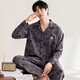 Modal Pure Cotton Pyjamas Herren Frühlings- und Herbst-Langarm-Herbst- und Jugend-Plus-Size-Herbst- und Winter-Strickjacke Casual Home Clothing Set Y6629 L (105-130jin [Jin gleich 0,5 kg]) gleich groß